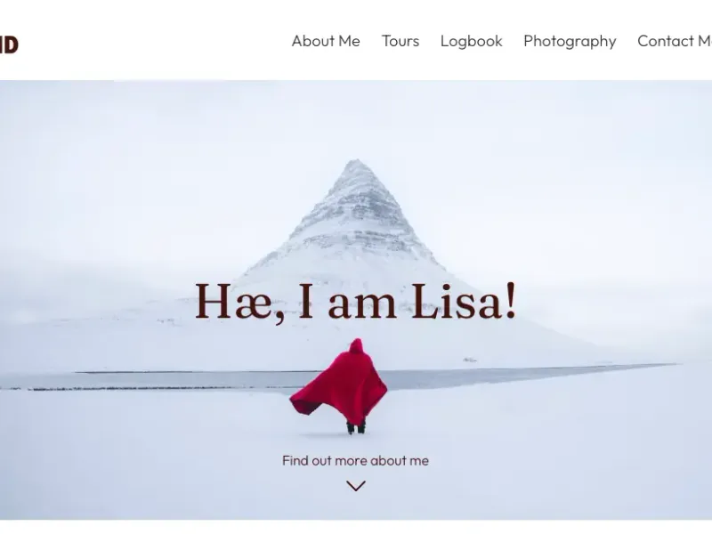Forsíða vefsíðu Iceland Photos