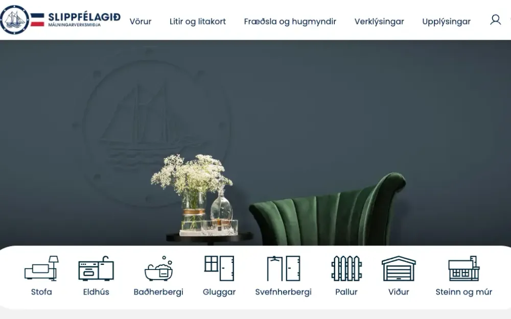 Forsíða vefsíðu Slippfélagsins
