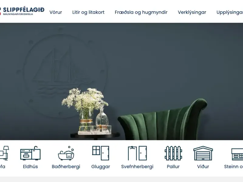 Forsíða vefsíðu Slippfélagsins
